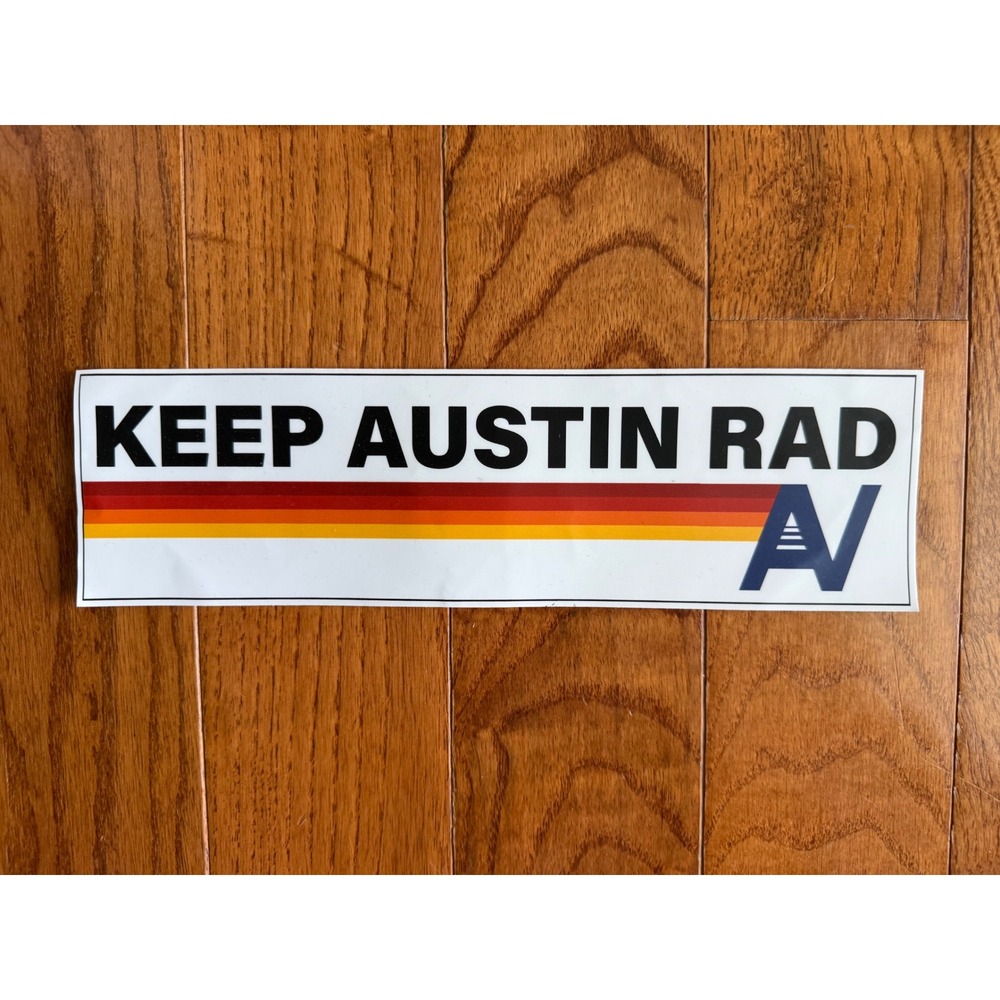Aviator Nation Keep Austin Rad Bumper Sticker Retro Stripe Texas